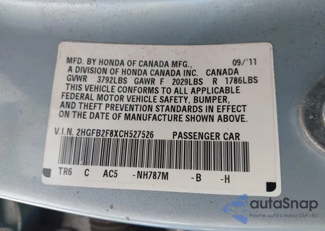 2012 Honda Civic Ex from USA, damaged, VIN 2HGFB2F8XCH527526